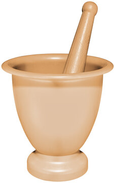 Orange mortar and pestle