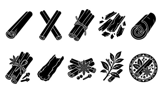 Weapon Illustration Icons Set with Vintage Etched Batons, Knives, Sword Fragments and Circular Blade Emblem for Design