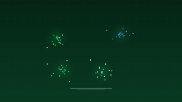 Animated Data embeddings vector space clusters emerald concept loop