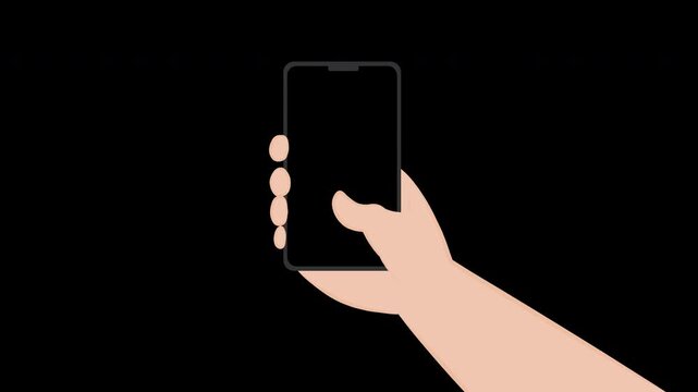 Hand Holding Phone Scrolling with Thumb Mockup 4K Alpha