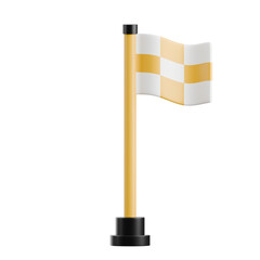3D Corner Flag Football Soccer Icon Game Match Player Ball Goal Tournament Competition League Training Athlete Equipment Illustration © Haps