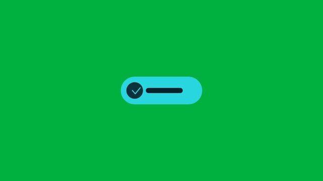 Animated Social media subscribe like button cyan green screen