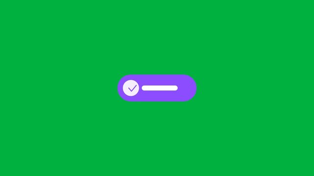 Animated Social media subscribe like button purple green screen