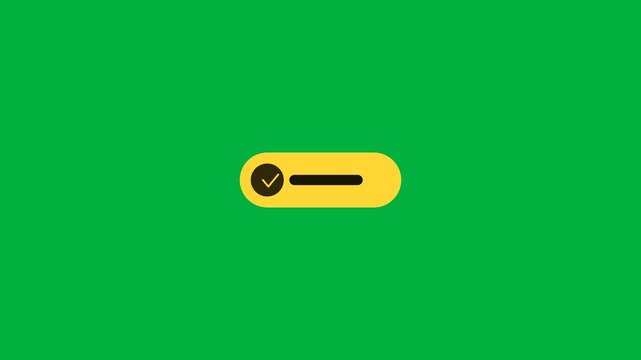 Animated Social media subscribe like button gold green screen