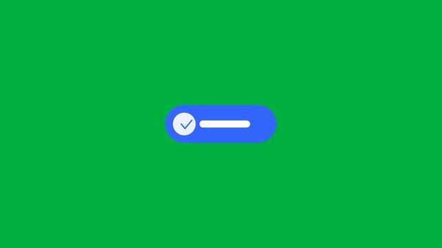 Animated Social media subscribe like button blue green screen