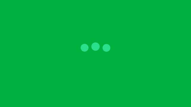 Animated Loading dots bouncing indicator jade green screen