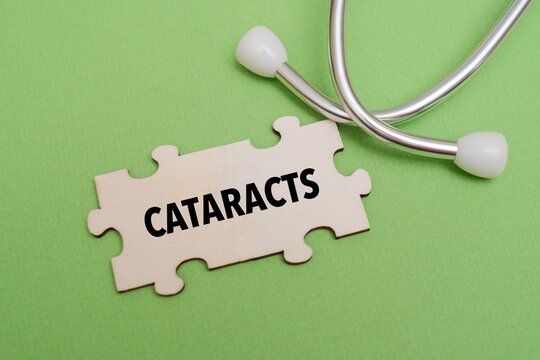 Healthcare and medical concept with the text "CATARACTS"