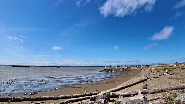 A timelapse video of clouds moving over Gary Point Park beach.  Richmond, Canada
