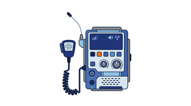 Two-Way Radio Base Station Vector Illustration