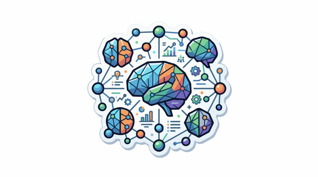 Stylized network of interconnected brains and nodes