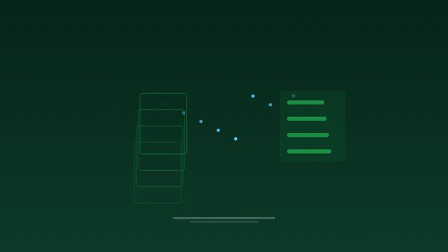 Animated Paperless office document digitization forest concept loop