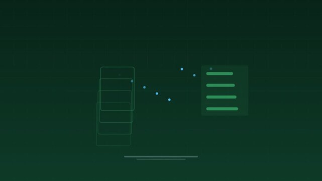 Animated Paperless office document digitization kelp concept loop