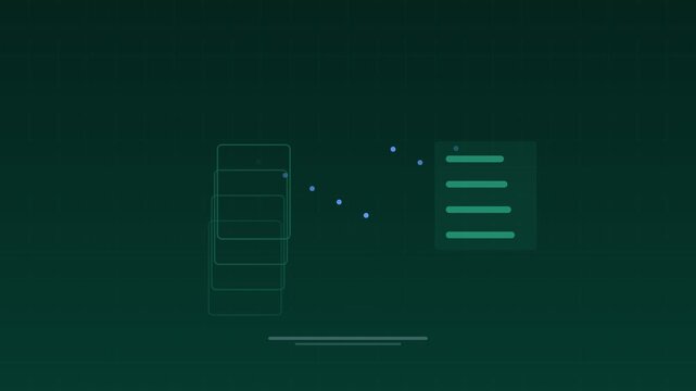 Animated Paperless office document digitization seafoam concept loop