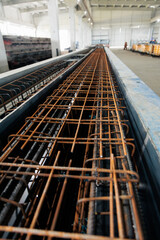 Obraz premium Reinforcement steel rebar cages inside a concrete formwork
