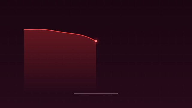 Animated Stock market crash falling red graph pink concept loop