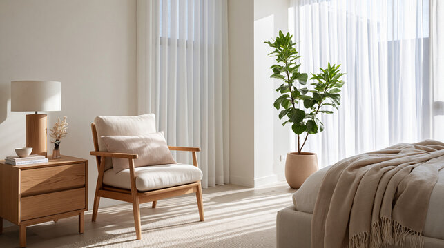 Bright living room with natural light and modern furniture