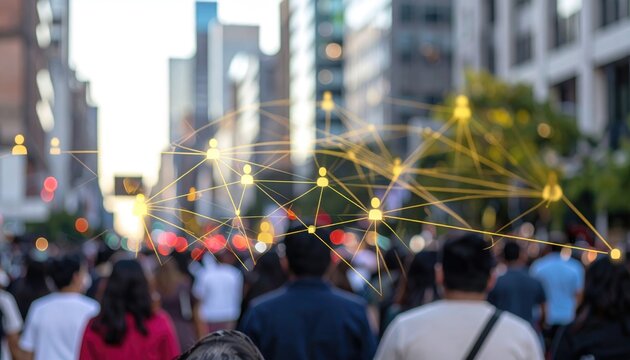 Unseen Connections - glowing golden lines symbolizing human networks 