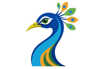 Obraz premium Stylized Peacock Head and Neck Design