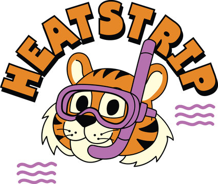 cute tiger summer diver
