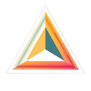 Geometric Triangle with Colorful Stripes