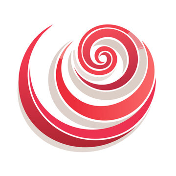 Red and pink spiral swirl vector design