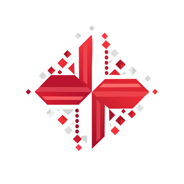 Red geometric abstract pattern