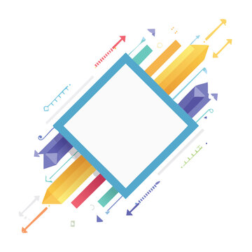 Abstract geometric shapes and arrows