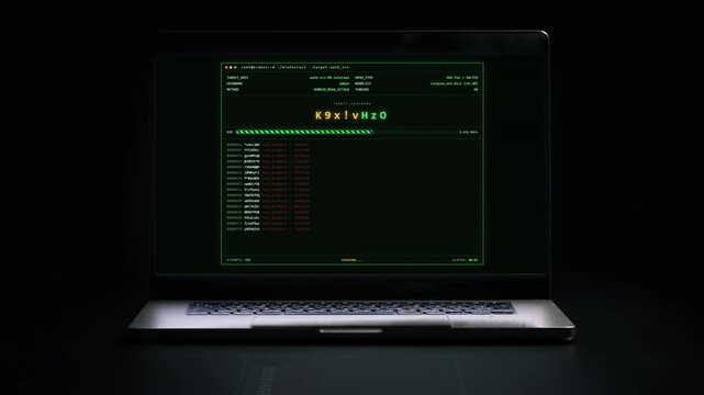 4K Hacker Brute Force Password Cracking Attempt Screen