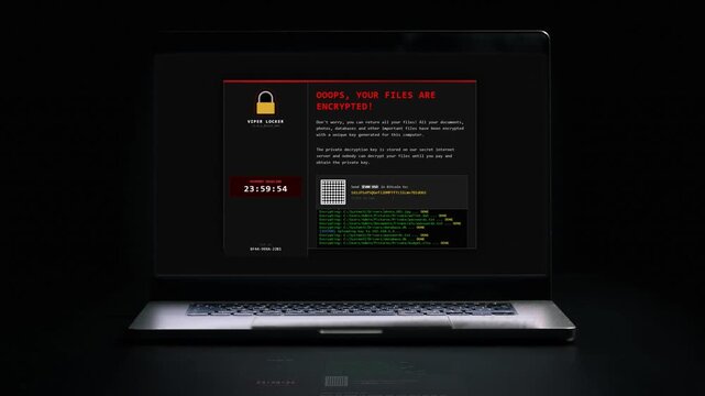 4K Ransomware Interface: Data Locked, Deadline, and Payment Options