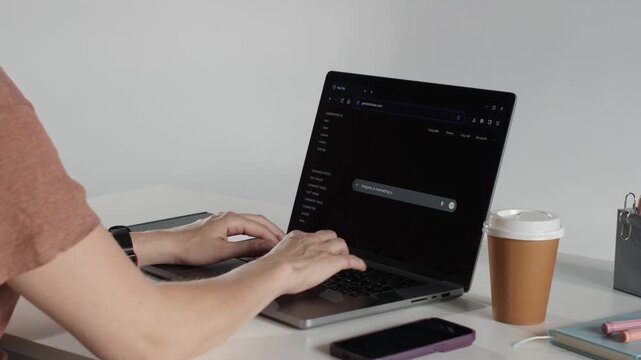 Woman using generative ai chatbot for marketing ideas