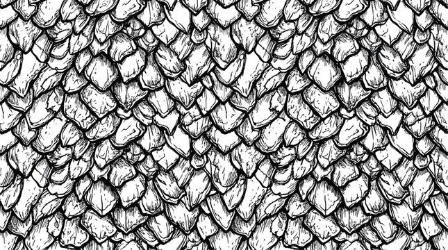 Dragon scale texture with detailed drawing and vintage feel for graphic design and backgrounds.