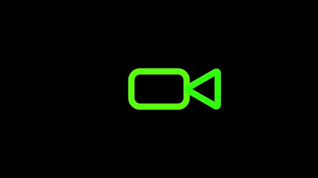 video icon, Web icon, Technology vector. Simple flat logo of camcorder on white background.