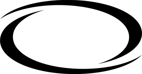Abstract Swirl Ellipse Line Illustration, Black Orbit Decorative Element © FyfaMetarial