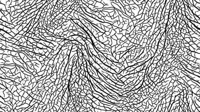 Elephant skin texture pattern with abstract black lines and cracks on transparent background grid.