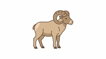 A cartoon ram stands proudly on a plain background in 20260701. © Rohman