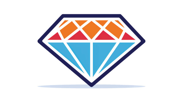 colorful diamond shape with orange red and blue sections