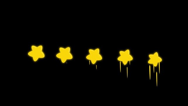 5 star golden rating animation on green screen customer review,  feedback 4K video