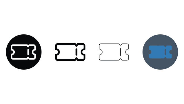 Four different colored ticket icons on a white background
