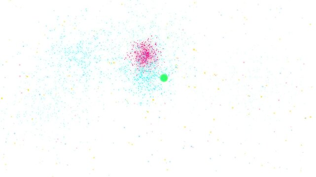 Colorful Anime Fireworks Explosion. Bright and playful animated fireworks display on a white background, perfect for festive celebrations, party events, and cheerful motion graphic overlays