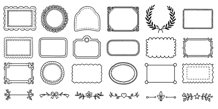 Collection of various decorative frames and borders for design