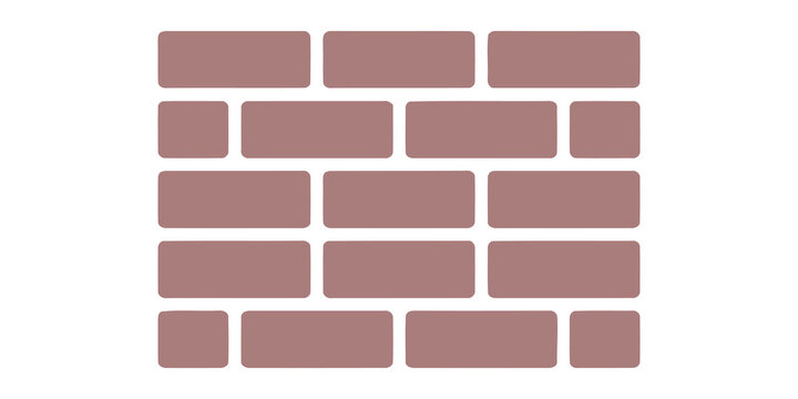 Brick wall pattern background for masonry construction and architectural texture isolated on transparent background