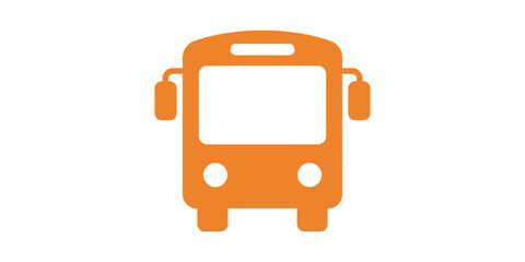 Orange bus icon front view isolated on transparent background ©  图像