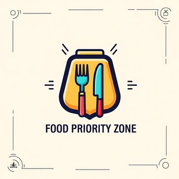 Food priority zone sign on refrigerator door.