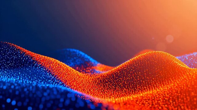 Abstract wave of glowing particles