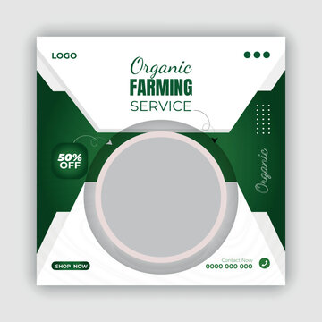  Agriculture garden agro farm and organic farming services social media post template design