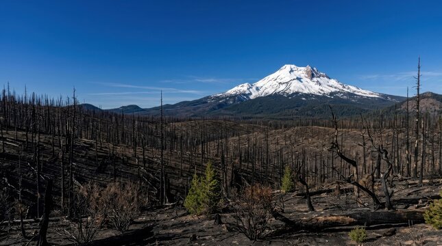 Mount jefferson in oregon after a wildfire