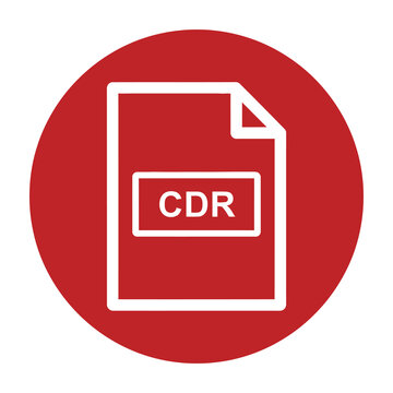 CDR File Format Icon Design Representing CorelDRAW Document Extension Symbol Red