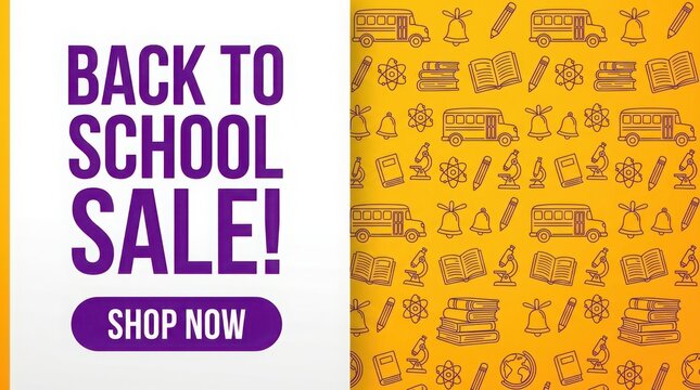 Back to school sale promotional banner