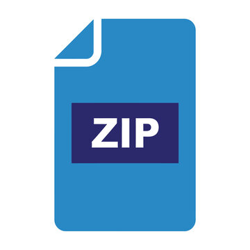 ZIP file format icon representing compressed data archive for digital storage use