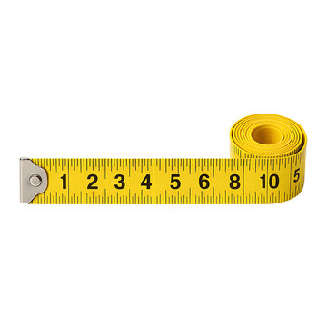 Flexible measuring tape ruler isolated on transparent background